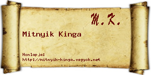 Mitnyik Kinga névjegykártya